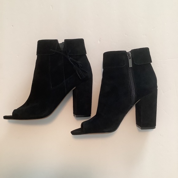 Jessica Simpson Shoes - Jessica Simpson Suede Open Toe Ankle Boots Black 6.5